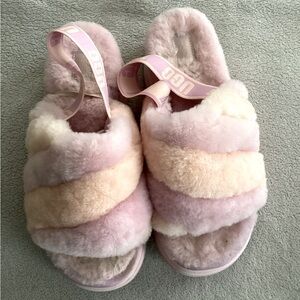UGG Cozy Pink and Cream Disco Stripe Slippers for Ultimate Comfort